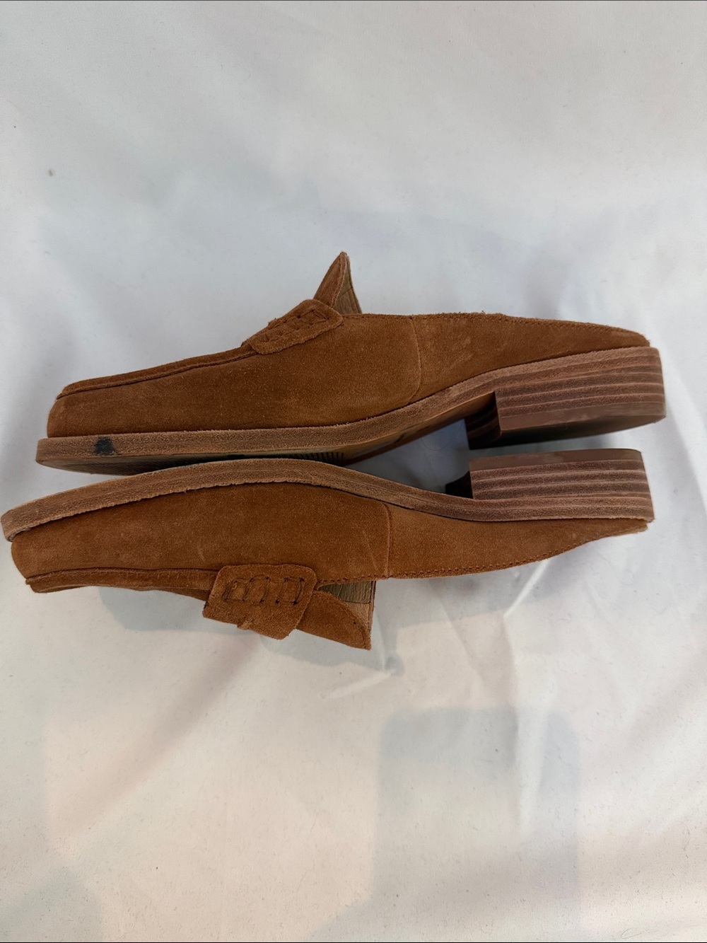 Madewell Women’s Suede Penny Loafer Mule - Tan Brown - Picture 2 of 8